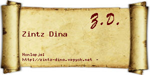 Zintz Dina névjegykártya
